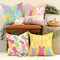 Happy Easter Hello Peeps Throw Pillow Covers 18x18 Inch Set of 4, Rabbit Truck Bunny Spring Decorative Farmhouse Holiday Cushion Case for Home Decoration G683-18